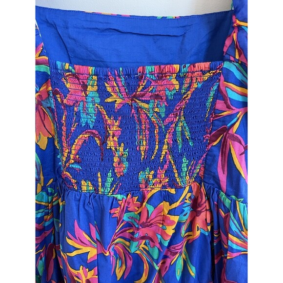 J Crew Women Dress Square Neck Midi Blue Cotton Preppy Floral Boho Size 8 NWT - Picture 8 of 16